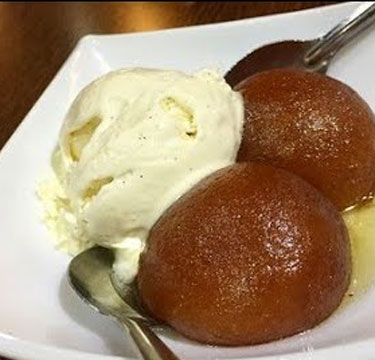 Hot Gulab Jamun with Ice Cream
